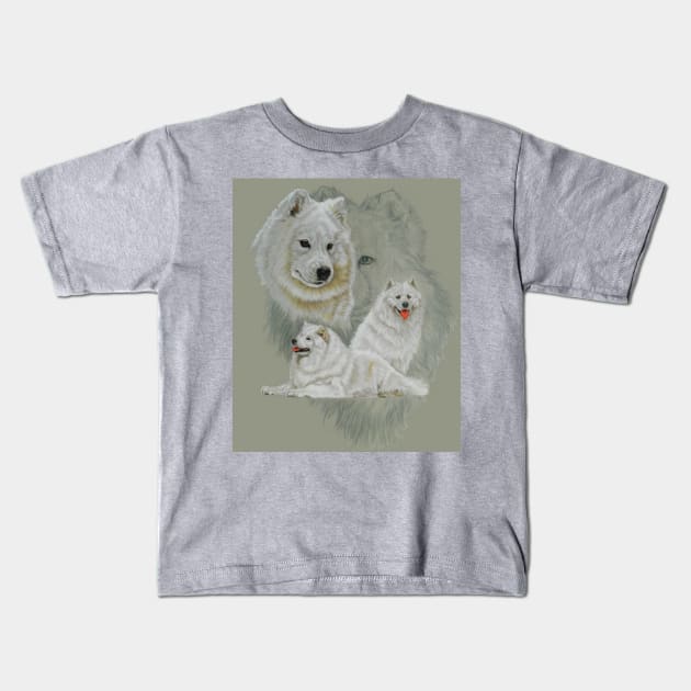 Samoyed Medley Kids T-Shirt by BarbBarcikKeith